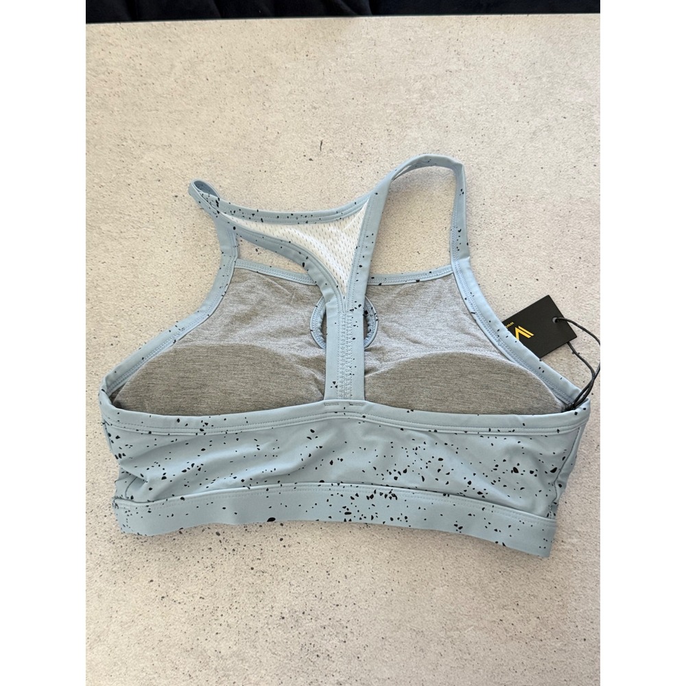 Vull Sport Womens Blue Speckle High Neck Racerback Sports Bra Medium NWT - Picture 2 of 3